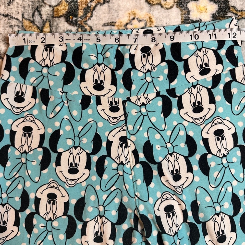 LuLaRoe Disney Collection Minnie Mouse‎ Leggings Blue Polka Dot Womens One Size - Picture 3 of 8